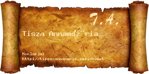 Tisza Annamária névjegykártya