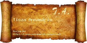 Tisza Annamária névjegykártya